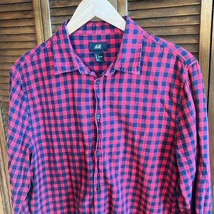 H&M Cotton Plaid Button Down